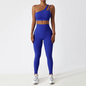 Women Breathable Super Elastic Irregular Shoulder High Waist Leggings Women Breathable Super Elastic Irregular Shoulder High Waist Leggings