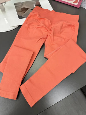 Mid-Waist Seamless Yoga Leggings with Nine-Point Butt Lift Mid-Waist Seamless Yoga Leggings with Nine-Point Butt Lift