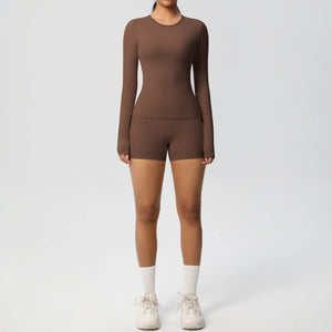 Running Tracksuit Long Sleeve Gym Fitness Clothes Workout Top High Waist Running Tracksuit Long Sleeve Gym Fitness Clothes Workout Top High Waist