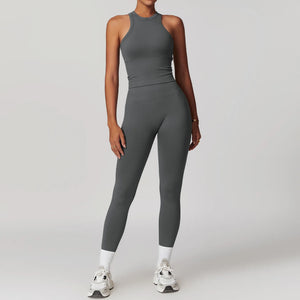 Logo Hot Sale Seamless I Back Tank Yoga Top High Waist Leggings Logo Hot Sale Seamless I Back Tank Yoga Top High Waist Leggings