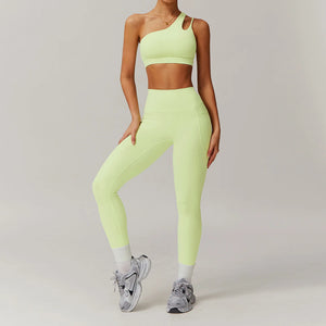 Women Breathable Super Elastic Irregular Shoulder High Waist Leggings Women Breathable Super Elastic Irregular Shoulder High Waist Leggings