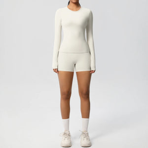 Running Tracksuit Long Sleeve Gym Fitness Clothes Workout Top High Waist Running Tracksuit Long Sleeve Gym Fitness Clothes Workout Top High Waist