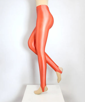 Satin GLOSSY OPAQUE Step-on-the-foot Shiny Wet look Tights Satin GLOSSY OPAQUE Step-on-the-foot Shiny Wet look Tights