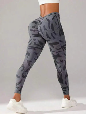 Women Camouflage V Back Gym Leggings Women Camouflage V Back Gym Leggings