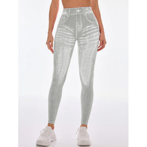  Women Sport Yoga Leggings Faux Jeans Skinny Tight Seamless Fitness Outerdoor Pants Women Sport Yoga Leggings Faux Jeans Skinny Tight Seamless Fitness Outerdoor Pants