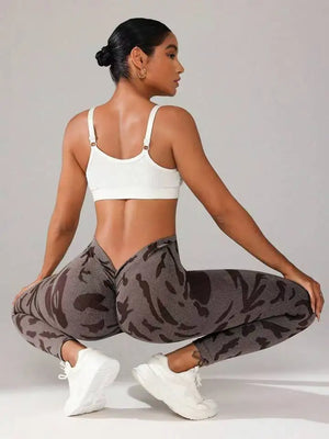 Women Camouflage V Back Gym Leggings Women Camouflage V Back Gym Leggings