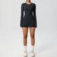 Running Tracksuit Long Sleeve Gym Fitness Clothes Workout Top High Waist