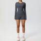Running Tracksuit Long Sleeve Gym Fitness Clothes Workout Top High Waist