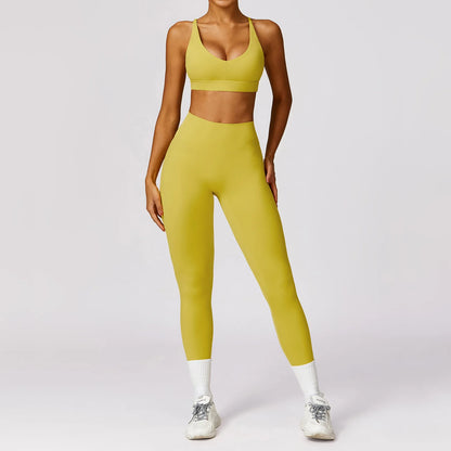 Depp V Neck Bra Scrunch Butt High Waist Leggings