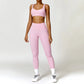 New Fashion Women Nude Super Elastic Activewear 2 Piece Set