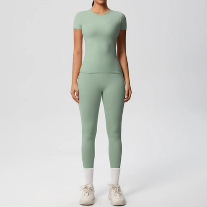 Custom Yoga Gym Legging Set for Women Breathable 2-Piece