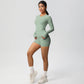 Running Tracksuit Long Sleeve Gym Fitness Clothes Workout Top High Waist
