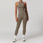 Logo Hot Sale Seamless I Back Tank Yoga Top High Waist  Leggings