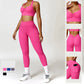 Quick Drying Women Fitness Sets Push up Halter Bra and High Waist