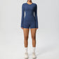 Running Tracksuit Long Sleeve Gym Fitness Clothes Workout Top High Waist