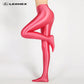 LEOHEX Spandex Glossy Opaque Pantyhose Shiny High Waist Tights