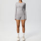 Running Tracksuit Long Sleeve Gym Fitness Clothes Workout Top High Waist
