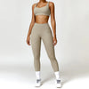 New Fashion Women Nude Super Elastic Activewear 2 Piece Set