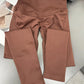 Mid-Waist Seamless Yoga Leggings with Nine-Point Butt Lift