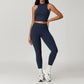 Logo Ladies Slim Fit Workout 2 Piece Set Crop Tank Top Leggings