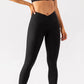 Activewear 2 Piece Set Cross Waist V Shape Leggings