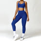 Quick Drying Women Fitness Sets Push up Halter Bra and High Waist