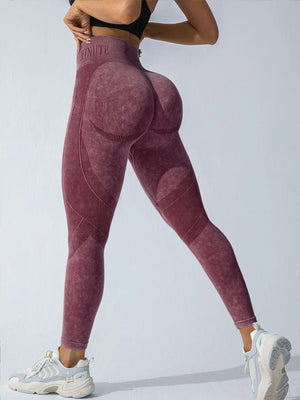 YIYI New Tik Tok Women Scrunch Butt Lifting Wash Acid Seamless Leggings