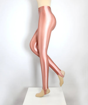 Satin GLOSSY OPAQUE Step-on-the-foot Shiny Wet look Tights