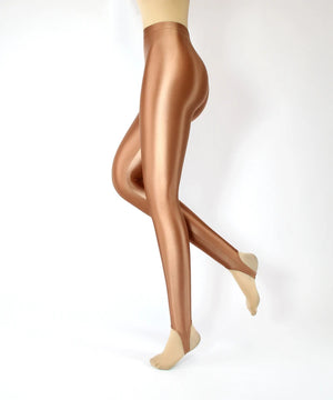 Satin GLOSSY OPAQUE Step-on-the-foot Shiny Wet look Tights