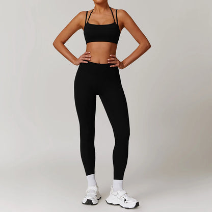 Backless Sports Bra Scrunch Butt Leggings Yoga Fitness