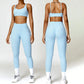 New Fashion Women Nude Super Elastic Activewear 2 Piece Set