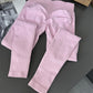 Mid-Waist Seamless Yoga Leggings with Nine-Point Butt Lift