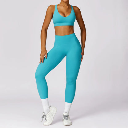 Depp V Neck Bra Scrunch Butt High Waist Leggings