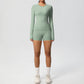 Running Tracksuit Long Sleeve Gym Fitness Clothes Workout Top High Waist