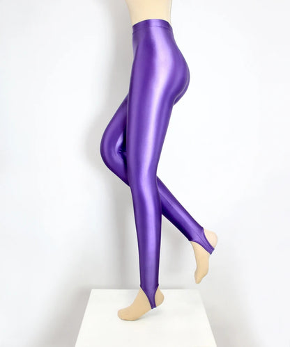 Satin GLOSSY OPAQUE Step-on-the-foot Shiny Wet look Tights