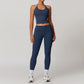 Sexy Halter Backless Crop Yoga Top Folded High Waist Leggings