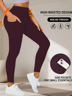 Super Soft Sports Leggings With Pockets For Women High Waisted