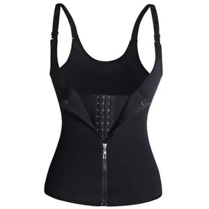 Waist Trainer Tank For Women Zipper Shaper Tummy Control Sleeveless Top