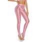 Sexy Glossy Leggings For Women Transparent High Waist