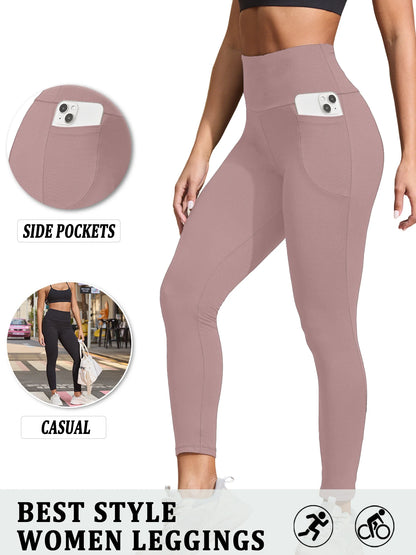 Super Soft Sports Leggings With Pockets For Women High Waisted Workout Yoga