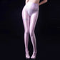 Glossy thin satin silk women high waist tights leggings