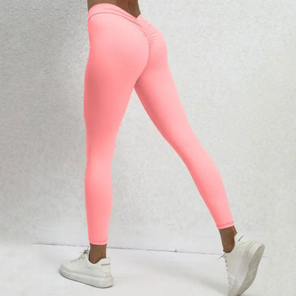 Active V Back Sport Yoga Leggings Women Push Up Gym Suit