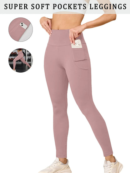 Super Soft Sports Leggings With Pockets For Women High Waisted