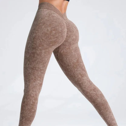 Sports Seamless Leggings Women V-back Waist Tights