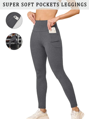 Super Soft Sports Leggings With Pockets For Women High Waisted
