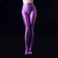 Glossy thin satin silk women high waist tights leggings