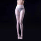 Glossy thin satin silk women high waist tights leggings