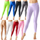 Yoga Pants Leggings Solid Color Glossy Stretchy Athletic Pants