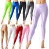 Yoga Pants Leggings Solid Color Glossy Stretchy Athletic Pants