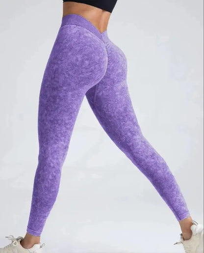 Sports Seamless Leggings Women V-back Waist Tights